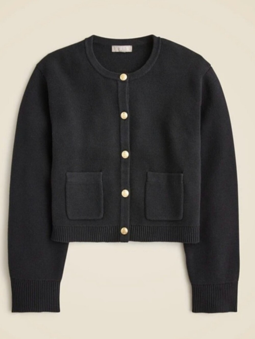 J. Crew size S Black Emilie Cropped Sweater Lady Jacket